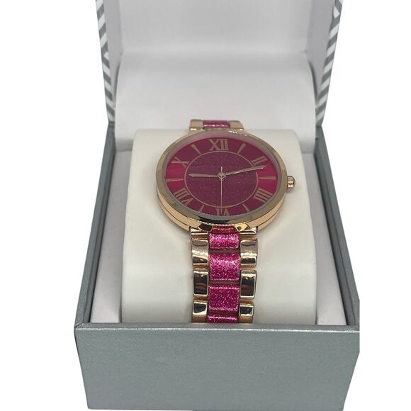 Rose Gold Tone Glitz Women\'s Bracelet Watch Stunning Dial Trendy Fashion NEW main image 6